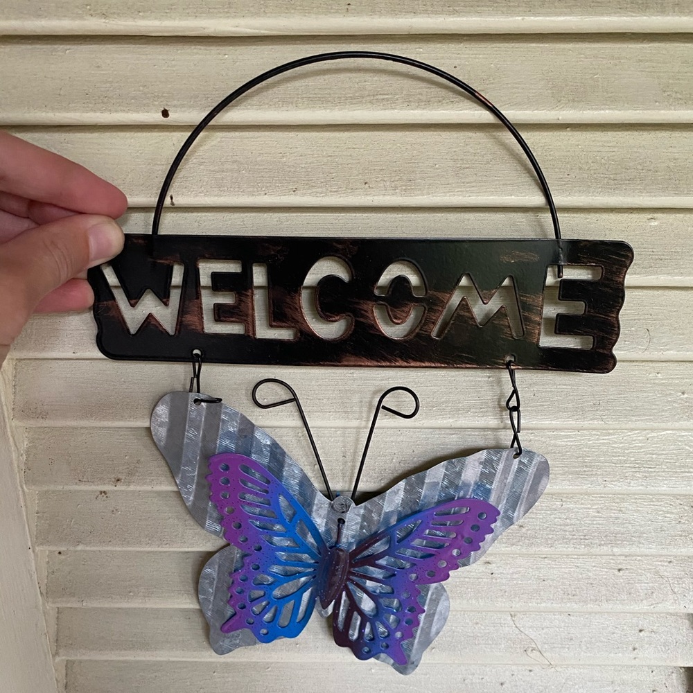💜 Welcome Home Metal Sign 💜